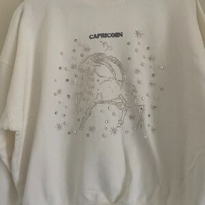 Forever 21 sweatshirts white size xl with pearls and crystals